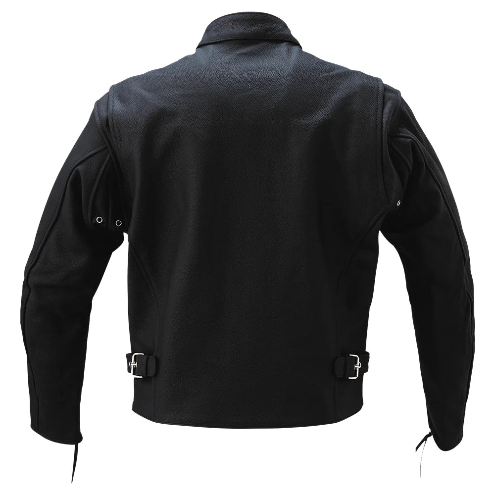 Single Rider 牛皮機車夾克外套 短版 (內有防摔護墊專用暗袋)