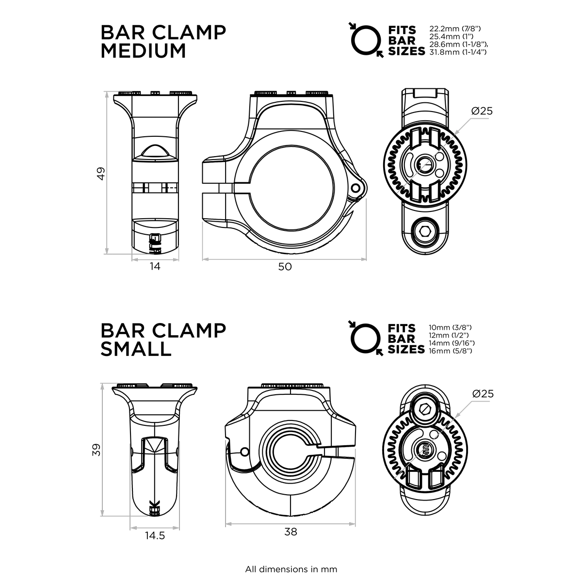 Quad Lock bar clamps