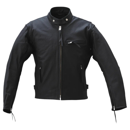 Rookie Leathers single Rider cowhide leather jacket: short (with motorcycle protector pad pockets)