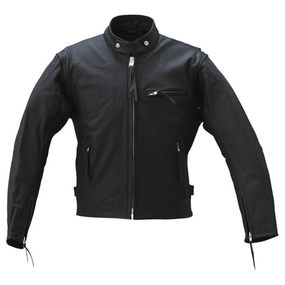 Rookie Leathers single Rider cowhide leather jacket: short (with motorcycle protector pad pockets)