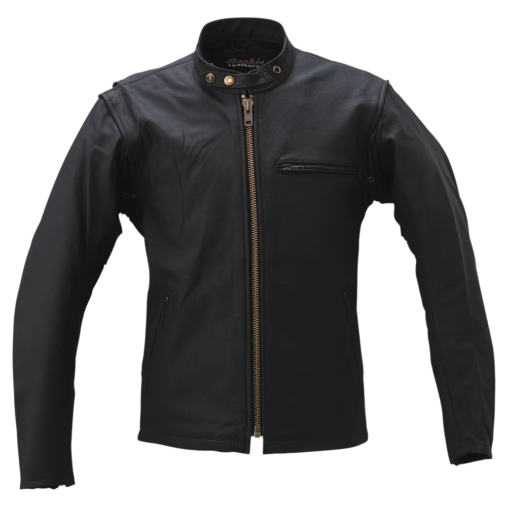 SINGLE RIDER COWHIDE LEATHER JACKET (WITH MOTORCYCLE PROTECTOR PAD POCKETS)