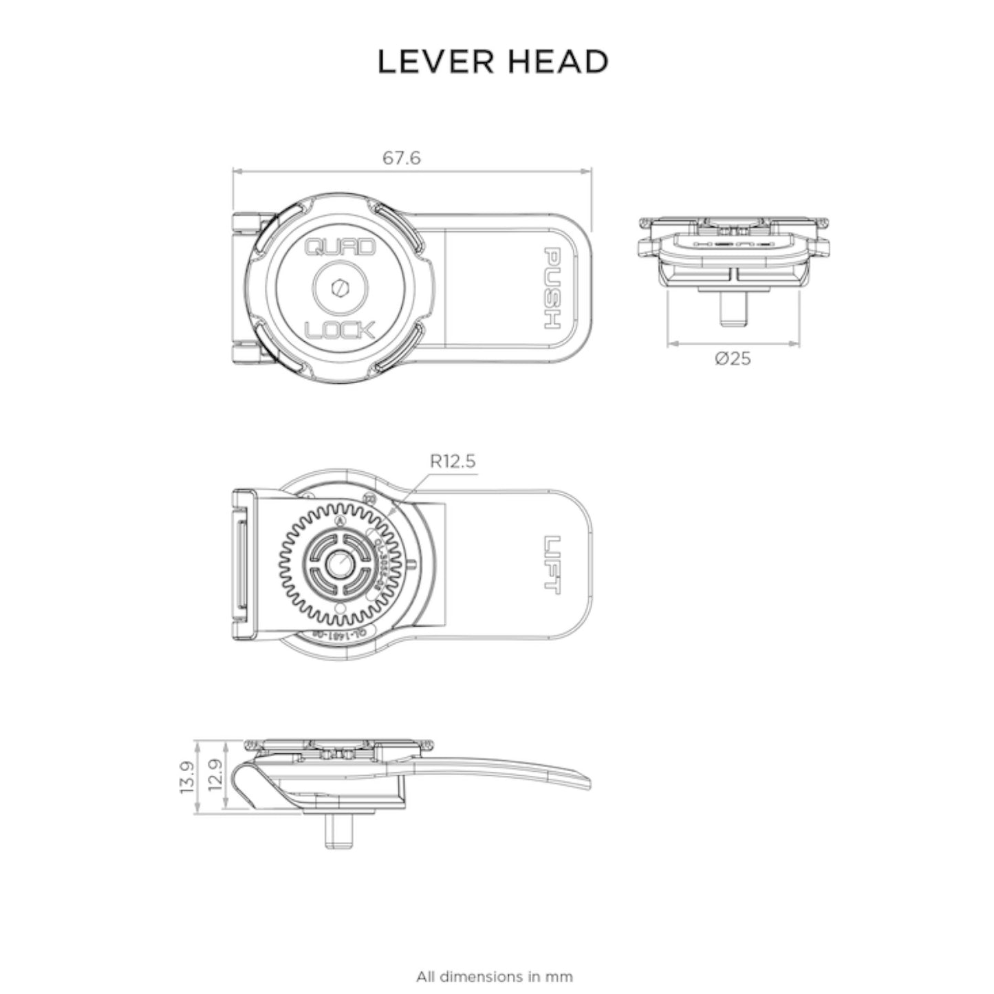 Quad Lock lever heads